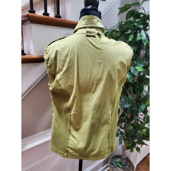 Zenergy Women Green Cotton Two Buttons Single Breasted Casual Jacket Coat Size 1 - Picture 8 of 12